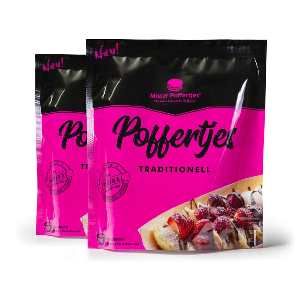 Pancake Backmischung für Poffertjes, holländische Mini-Pfannkuchen (2er Pack)