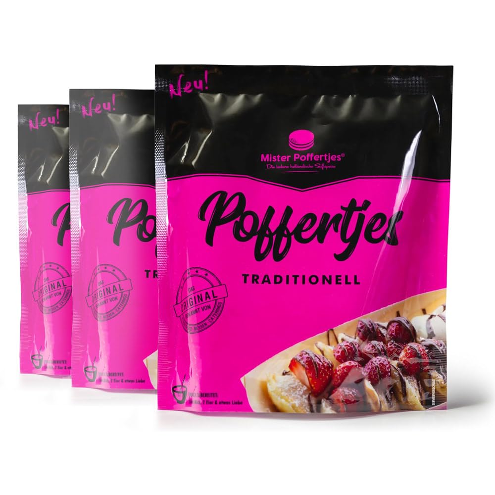 Pancake Backmischung für Poffertjes, holländische Mini-Pfannkuchen (3er Pack)
